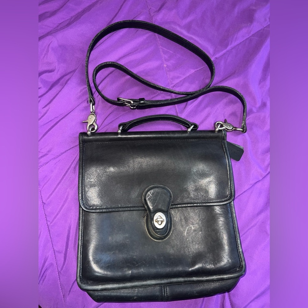 Vintage Black Willis Crossbody Large Turn-lock Bag